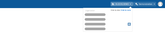 Organization selector