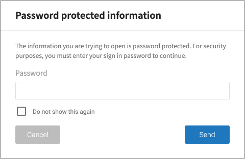 Password protection prompt