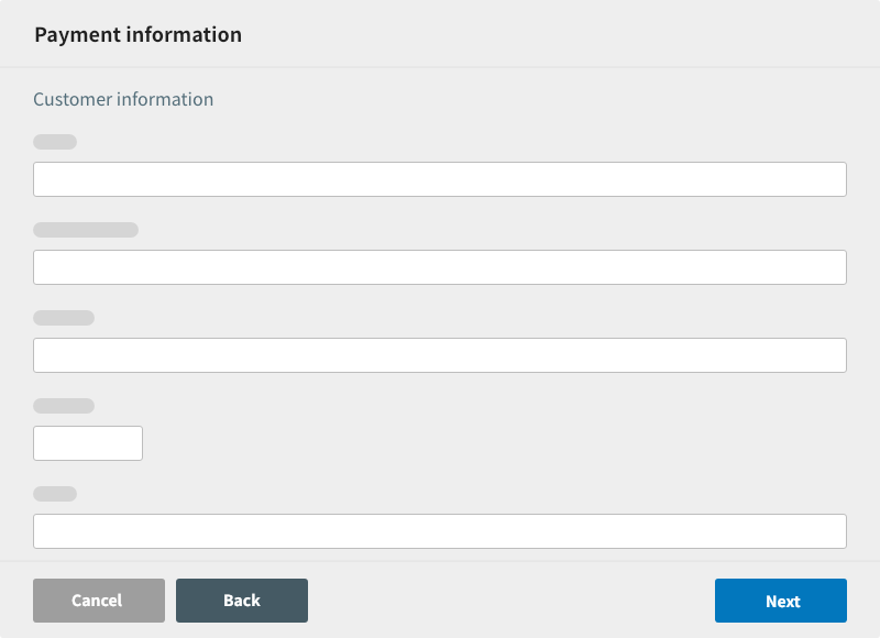 Initial setup customer information