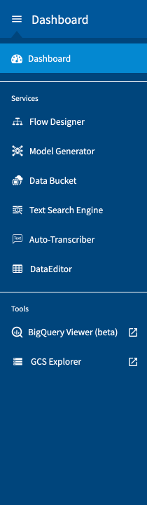 Service and tools menu