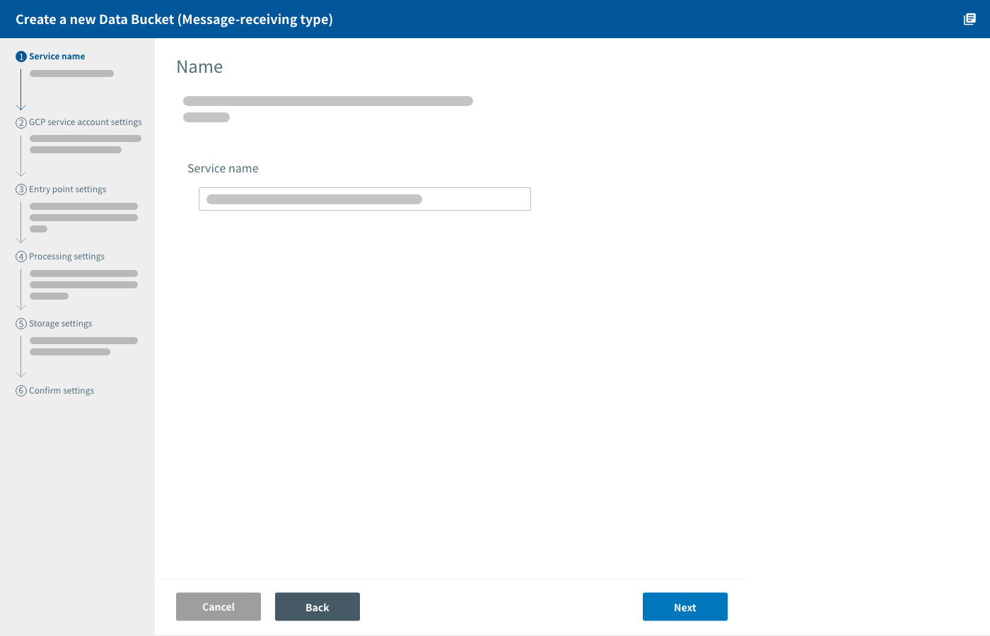 Data Bucket name setting