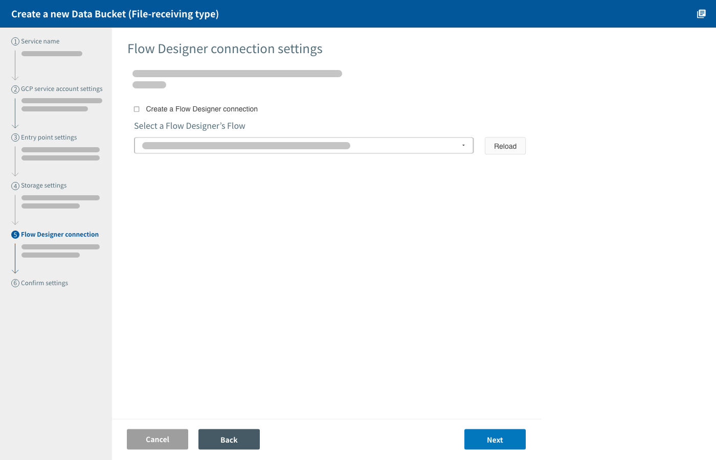 Big Data connection settings