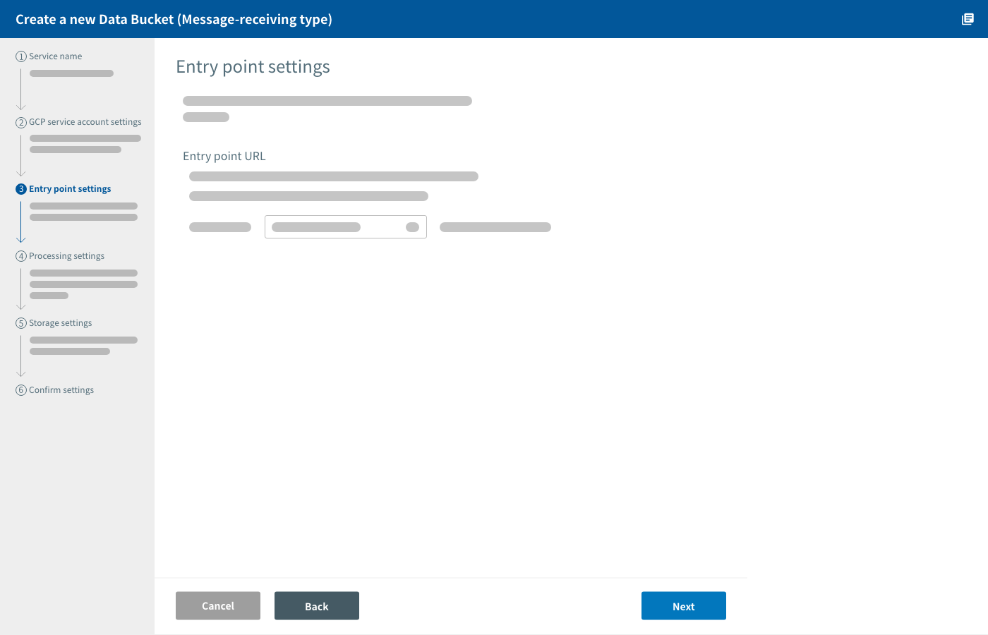 Entry point settings