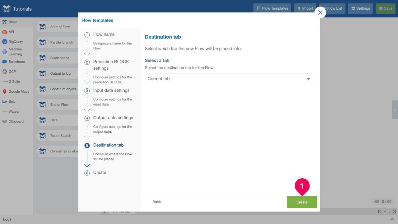 Placing the Flow onto the Flow Designer