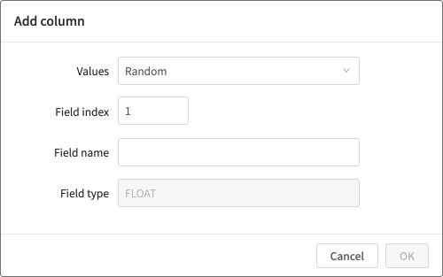 Configuring the column to add