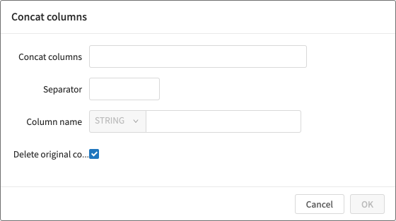 Configuring how to concat columns