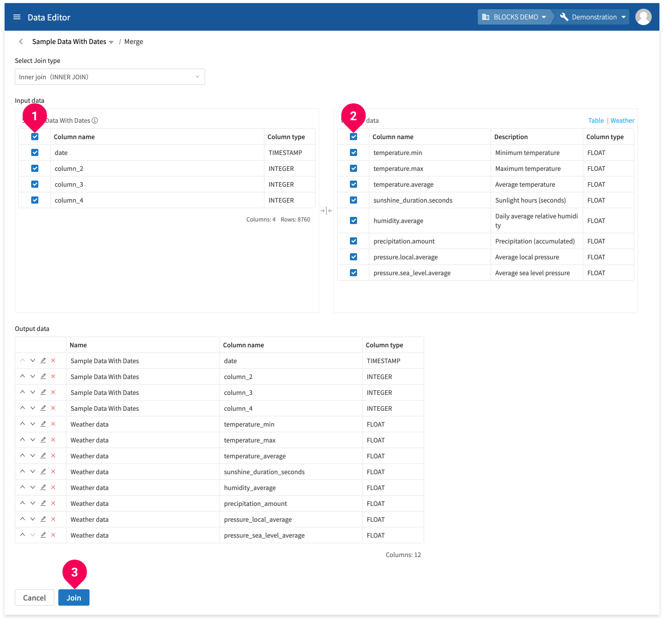 Configuring the merge settings