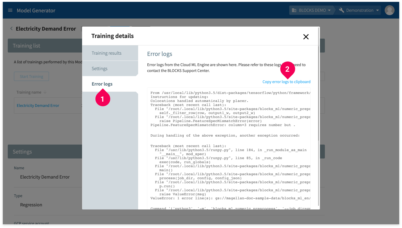 Finding and copying the error logs