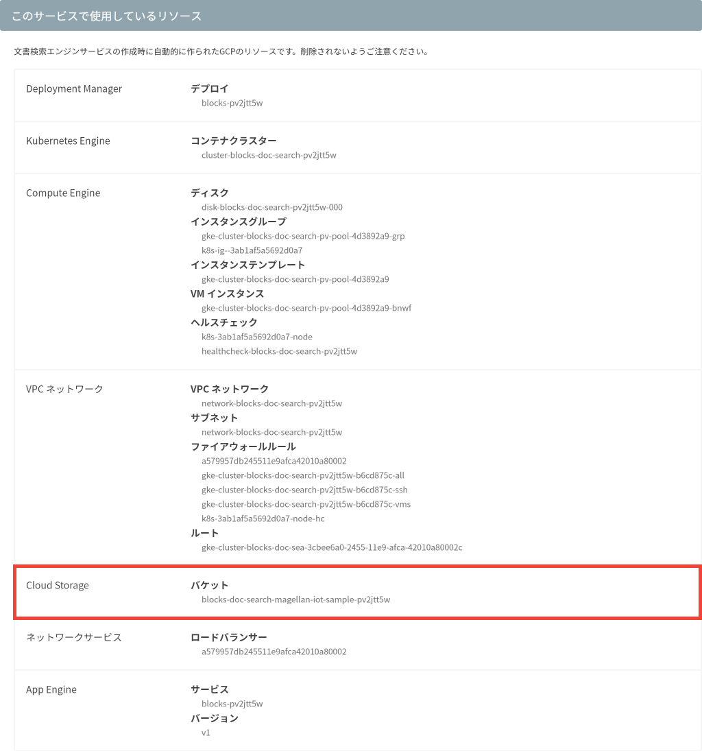 GCS上のバケット確認