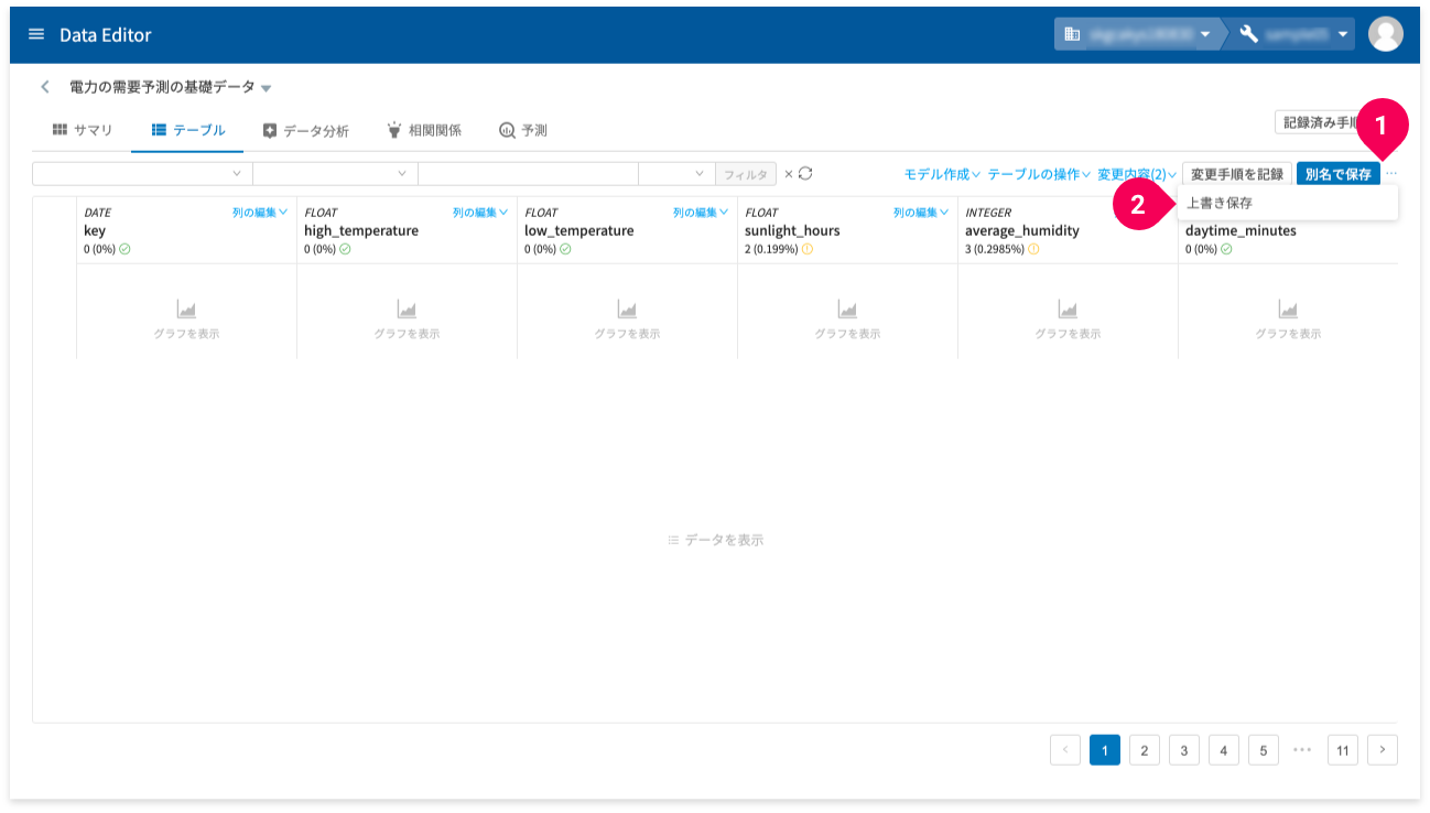 変更内容をを上書き保存する様子