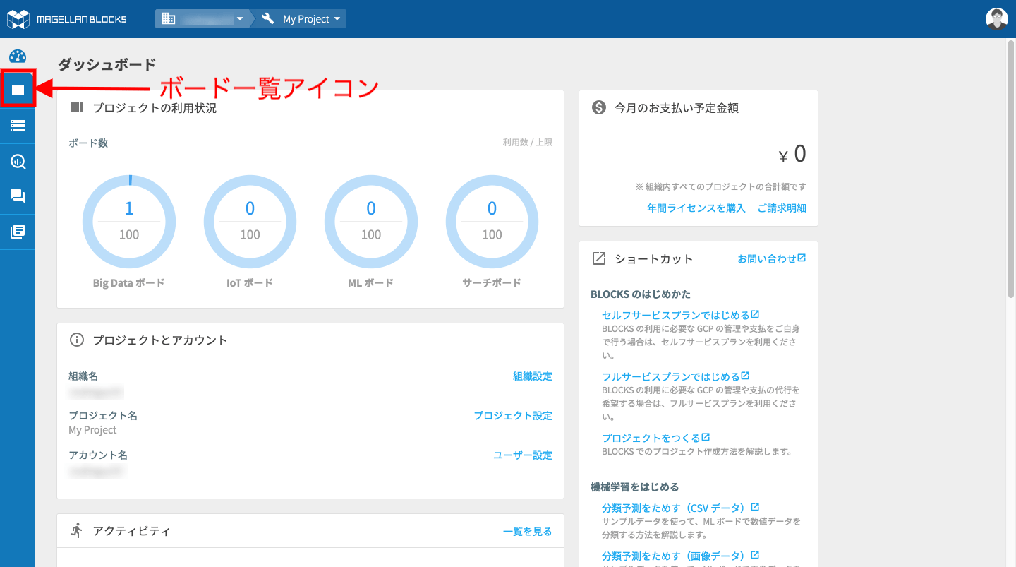 ボード一覧の表示